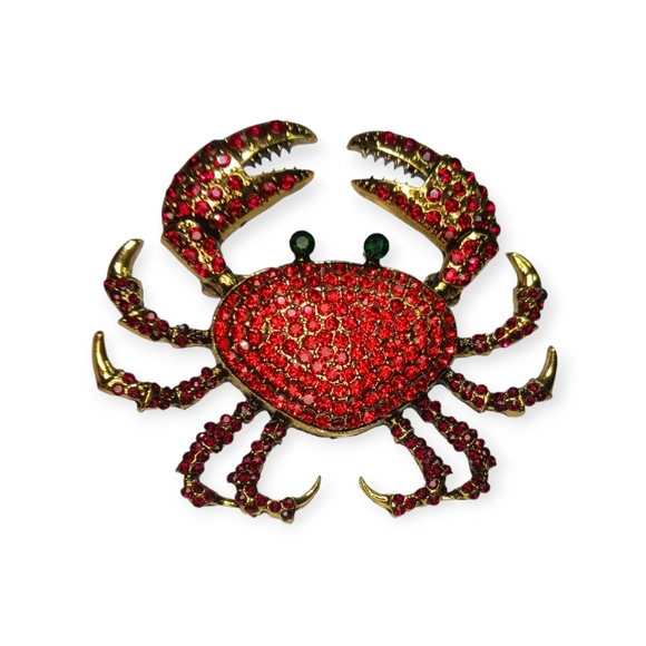 Heidi Daus Red Crystal Crab Bling Brooch - Picture 13 of 14